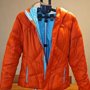 Spyder Orange Quilted Jacket with Blue Lining